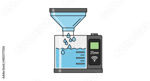 Smart hydration measurement apparatus with funnel and wifi connectivity demonstration