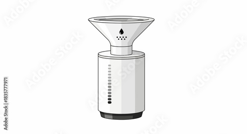 Water purification system illustration demonstrating liquid filtration process for cleanliness