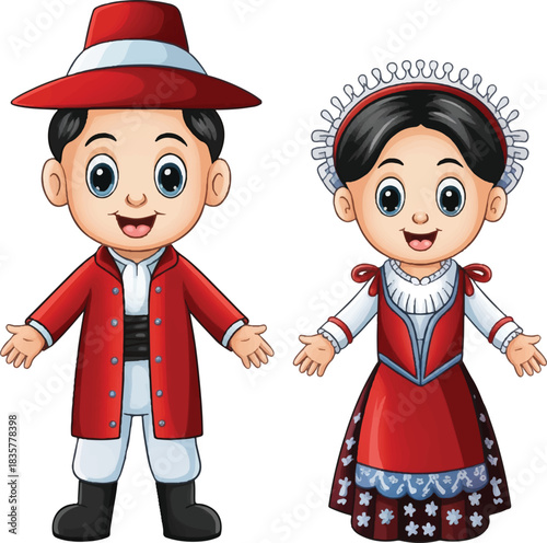boy and girl in traditional costume