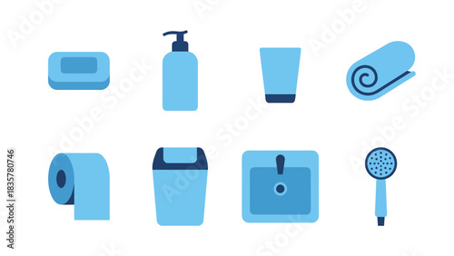 Bathroom Essentials Icon Set: Clean & Minimalist Design