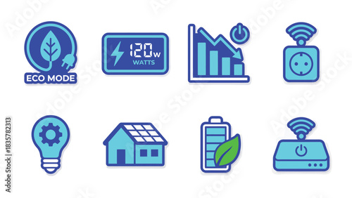 Sustainable Energy & Smart Home Technology Icon Set