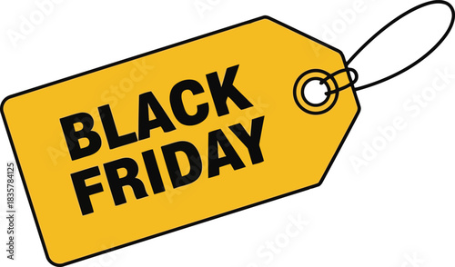 Black friday sale tag illustration for retail promotions and advertising seasonal discounts offering special deals vector