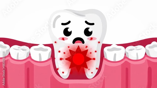 Animated Toothache Progression: A Visual Journey Through Dental Pain and Inflammation