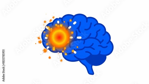 Brain Activity Visualization: Abstract Animation Depicting Cerebral Processes And Cognitive Function