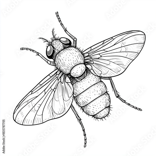 hand drawn sketch of a wasp