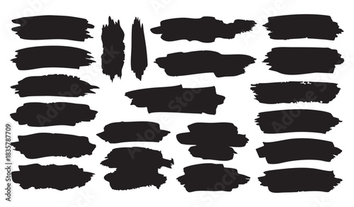 Wallpaper Mural Vector Collection of Brush Strokes Grunge, Black, Artistic Design Elements for Creative Projects Torontodigital.ca