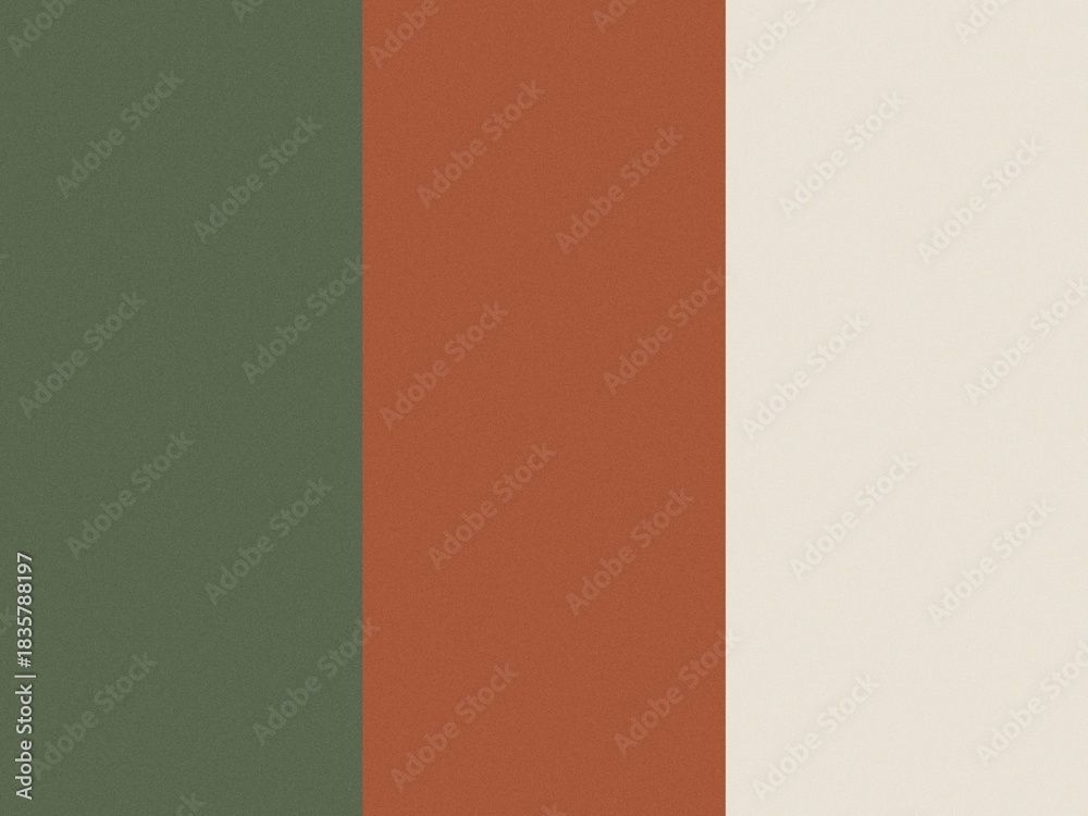 Obraz premium A simple tri-color block pattern in green, rust, and white.