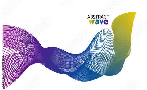 Colorful abstract flowing wave design with gradient color scheme illustration