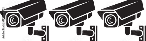 Cctv Camera Security System Video Surveillance Vector Icon Silhouette Flat Style Symbol Safety And Protection Isolated On Transparency