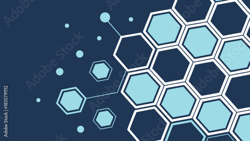 Abstract Hexagon Network Technology Data Geometric Background with vector illustration