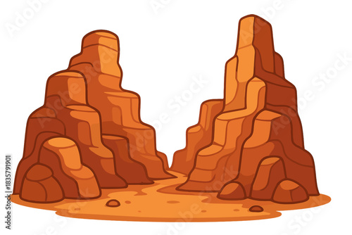 Desert canyon landscape with rock formations