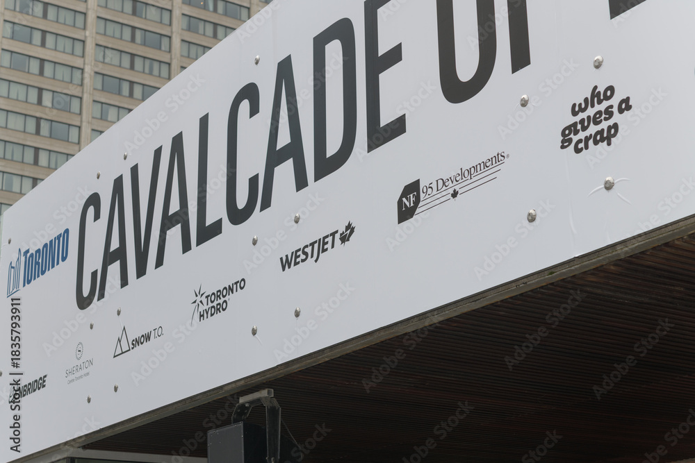 Fototapeta premium banner promoting Nathan Phillips Square's Cavalcade of Lights, Toronto