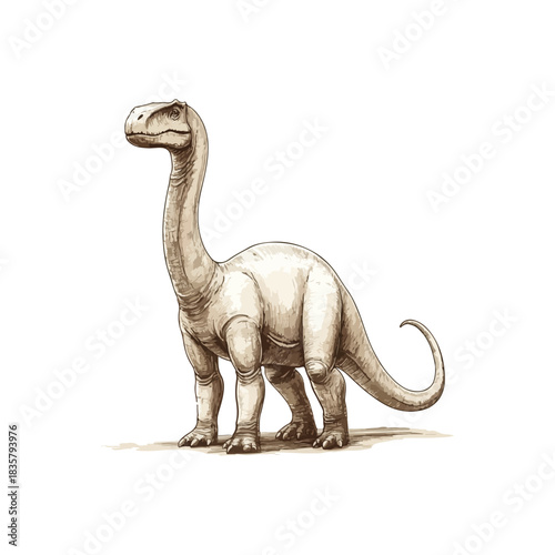 diplodocus hand drawn vector illustration