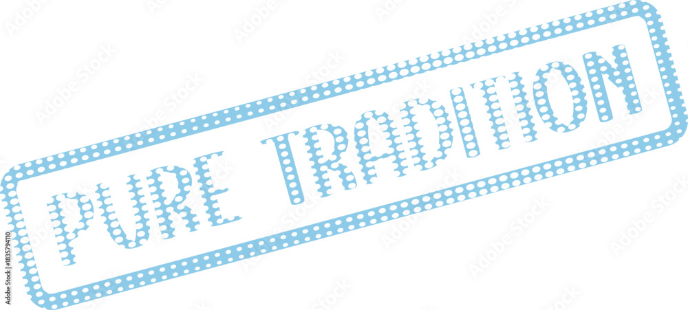 Obraz premium Light Blue Dotted Stamp Effect Featuring Pure Tradition Text for Cultural Events
