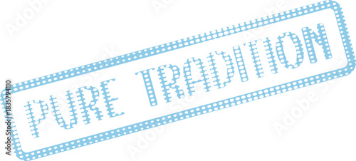 Light Blue Dotted Stamp Effect Featuring Pure Tradition Text for Cultural Events