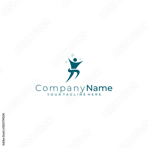 logo of a person running and filled with stars around