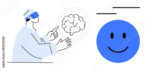 Virtual reality. Virtual reality enhancing human brain interaction with technology. Virtual reality shaping neuroscience and emotional technology. For AI, neuroscience, interface design, research