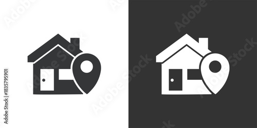 Home Location icon. Solid glyph series icon
