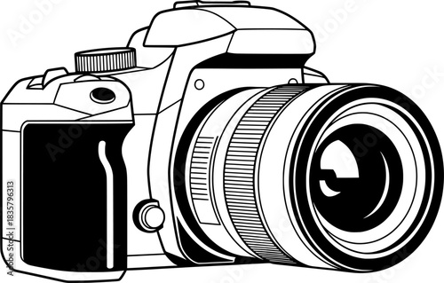 Professional Photography Camera Icon, DSLR, Digital Camera, Photography Equipment, Image Capture
