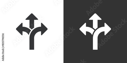 Route Choice icon. Solid glyph series icon