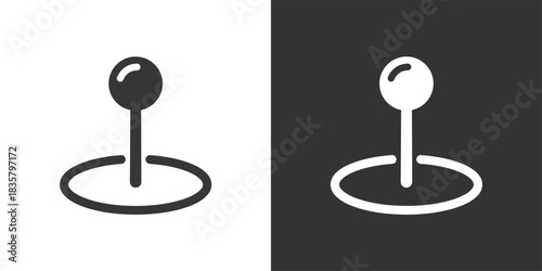 Round Location Pin icon. Solid glyph series icon