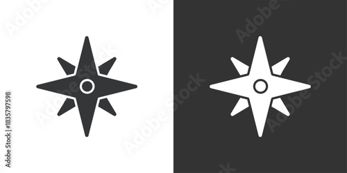 Compass Star icon. Solid glyph series icon