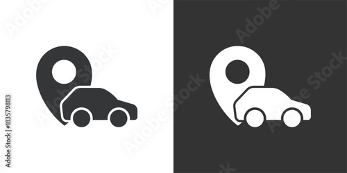 Vehicle Location icon. Solid glyph series icon