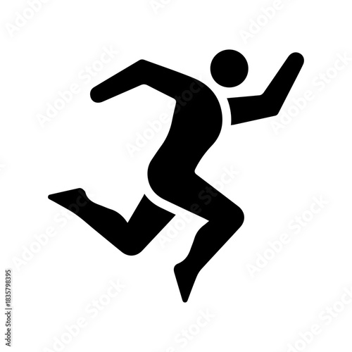 Running Athlete Icon Symbolizing Speed, Movement, and Fitness for Digital Design and User Interface