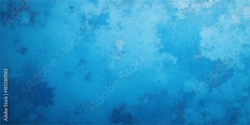 Old blue grunge wall texture background with vintage rough paper pattern surface design