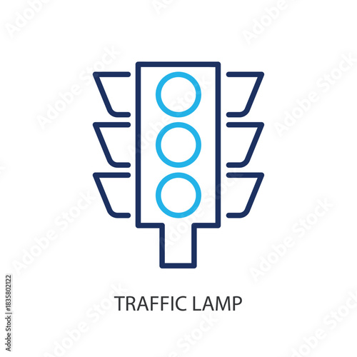 Traffic lamp thin line icons. Original vector illustration.