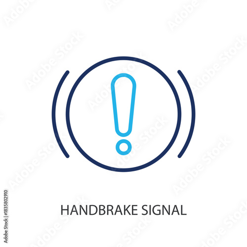 Handbrake signal thin line icons. Original vector illustration.