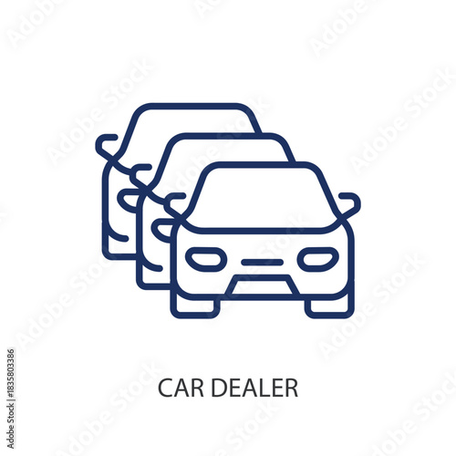 Car dealer thin line icons. Original vector illustration.