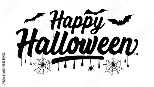 Spooky Spider Webs on Dark Background Halloween