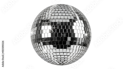 Sparkling disco ball new year eve nightlife celebration party background shiny mirror reflective sphere
