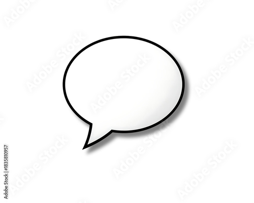 White Speech Bubble on Black Background