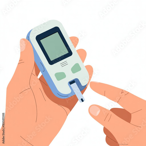 Blood Glucose Monitor Vector Illustration