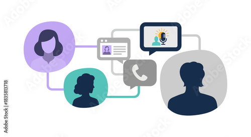 Connect with remote teams and clients through online meetings and podcasts using modern communication tools for professional collaboration and engaging discussions