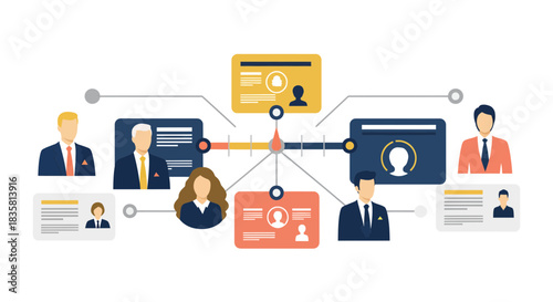Visualize your network with professional avatars and timeline graphics to showcase your team's history and key connections for impactful business strategy
