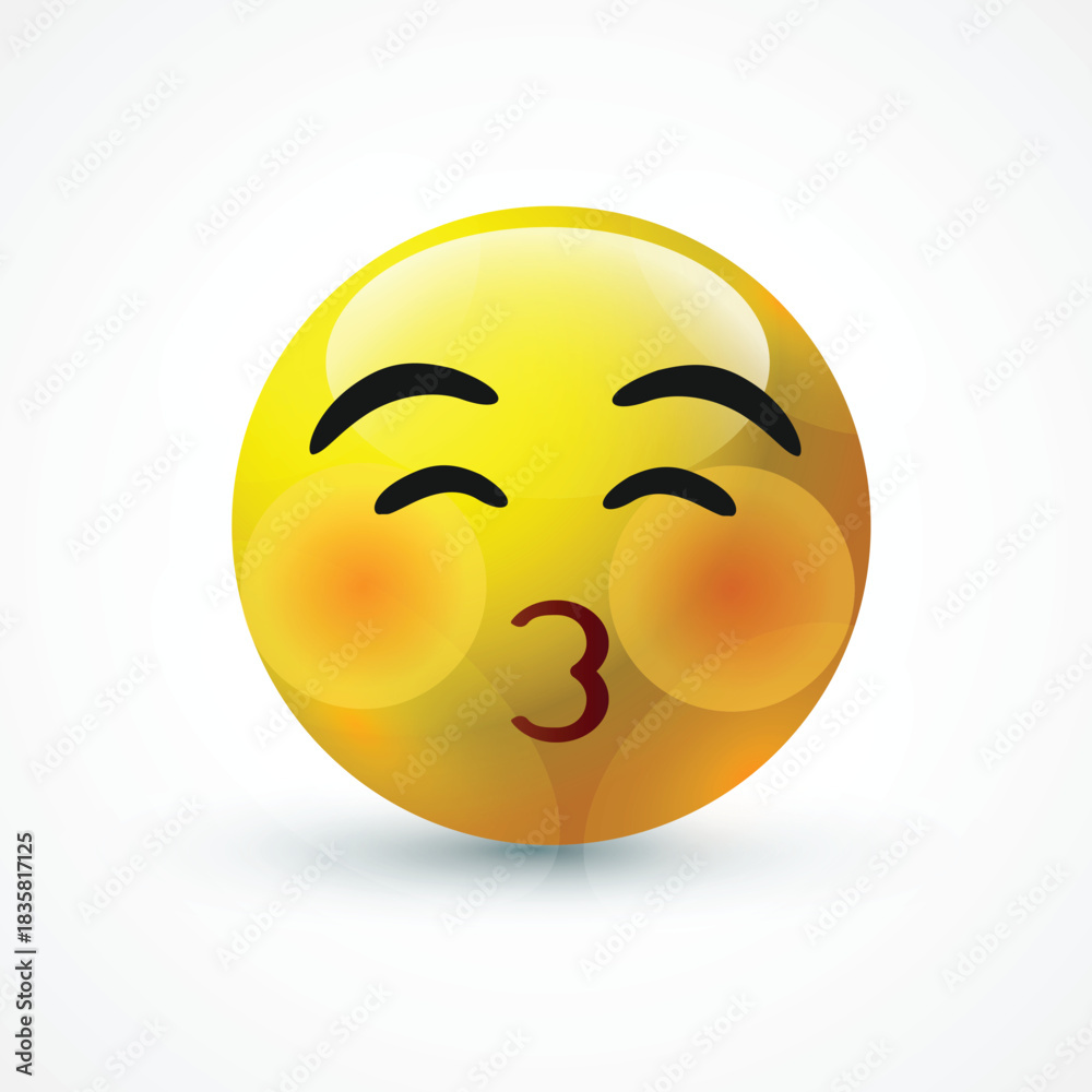 Fototapeta premium vector round yellow cartoon bubble emoticons comment social media chat comment reactions, icon template face emoji character message