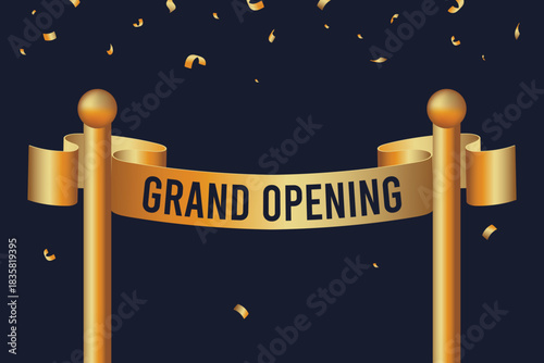 gold flag pole or grand opening board