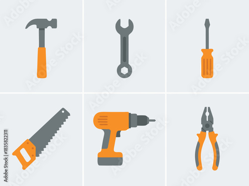 Construction Tools Set for Home Improvement Projects.