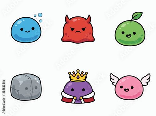 Cute Slime Characters for Game Design.