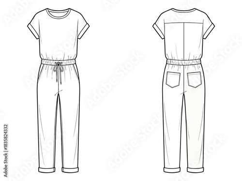 Fashionable Jumpsuit Design Template for Designers.