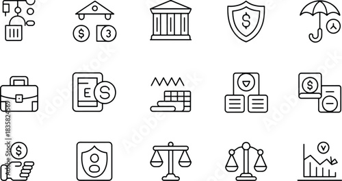 Business and Finance Icon Set Investment Management