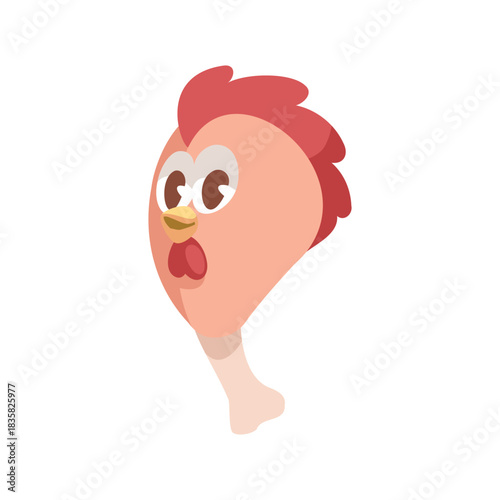 Illustration of Cartoon Chicken Drumstick
