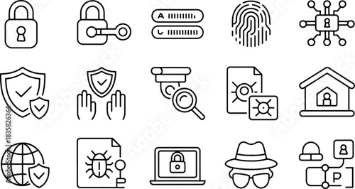Cyber Security Safety and Security Icons