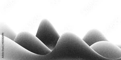 Mountain grain pattern vector background. Black noise stipple dots hill. Sand grain effect. Dots grunge banner. Abstract noise dotwork pattern. Mountain circles texture. Dotted vector background.