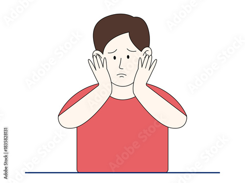 A child experiences fear or anxiety. Healthy problems vector illustration. Flat illustration.