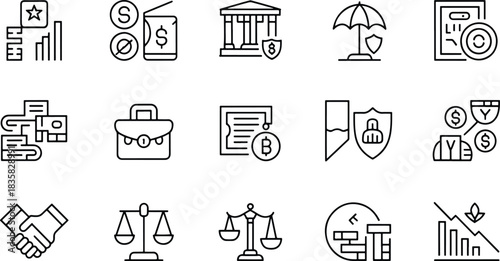 Business and Finance Icons Set Vector