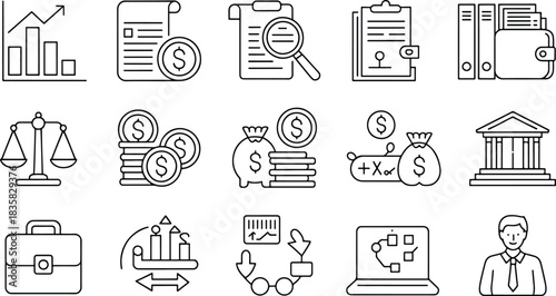 Business Finance and Investment Vector Icons